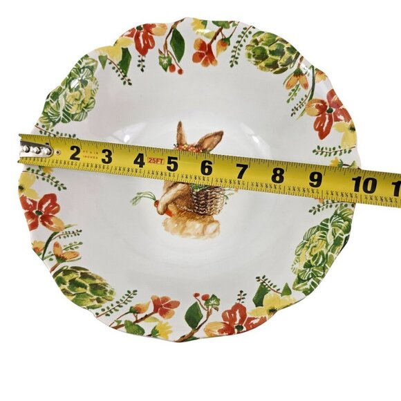 Pier 1 Imports Lilly Easter Bunny Rabbit 10" Porcelain Serving Salad Bowl - Picture 8 of 16